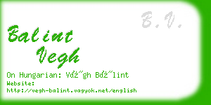 balint vegh business card